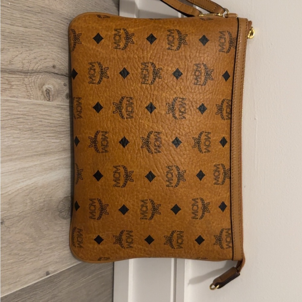 MCM Brown Wallet with Iconic Monogram Design